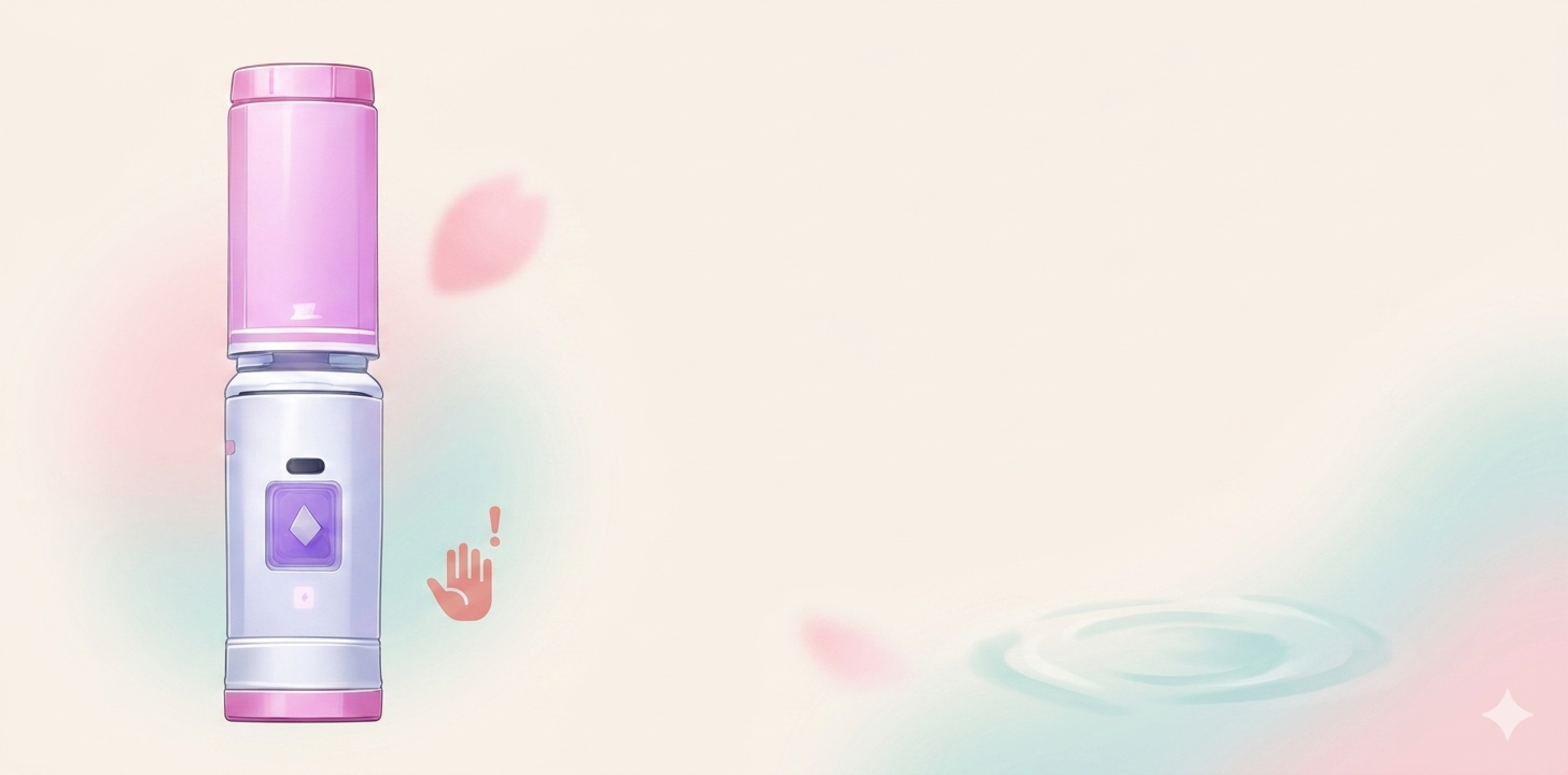 Wide warning graphic for no-name portable blender caution