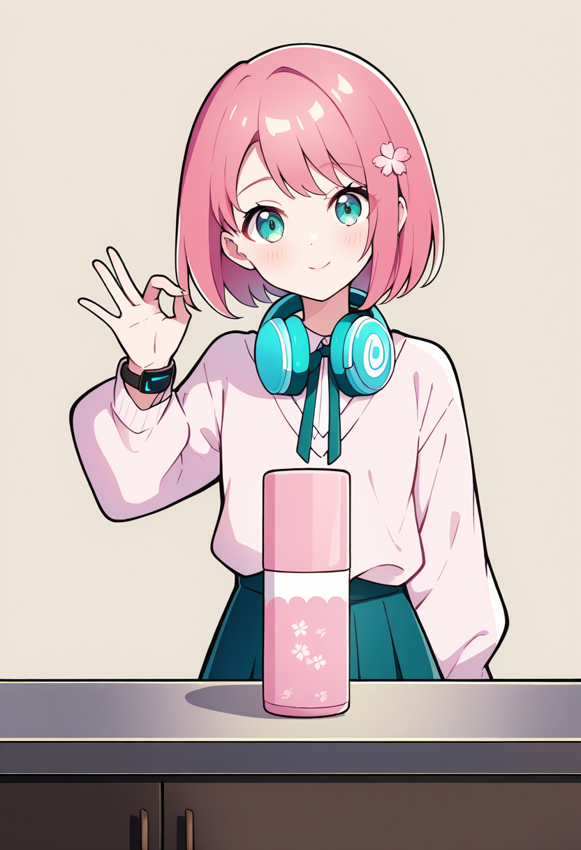 Suki-chan presenting a portable blender kitchen gadget